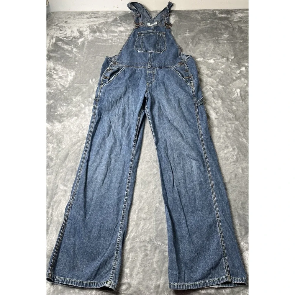 Old Navy Overalls Men Large Blue Utility Carpenter Workwear Denim Bib